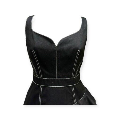 Alexander McQueen Denim Ruffle Dress in Black | Size 46 2