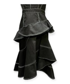 Alexander McQueen Denim Ruffle Dress in Black | Size 46 10