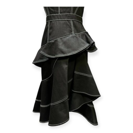 Alexander McQueen Denim Ruffle Dress in Black | Size 46 3