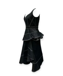 Alexander McQueen Denim Ruffle Dress in Black | Size 46 11
