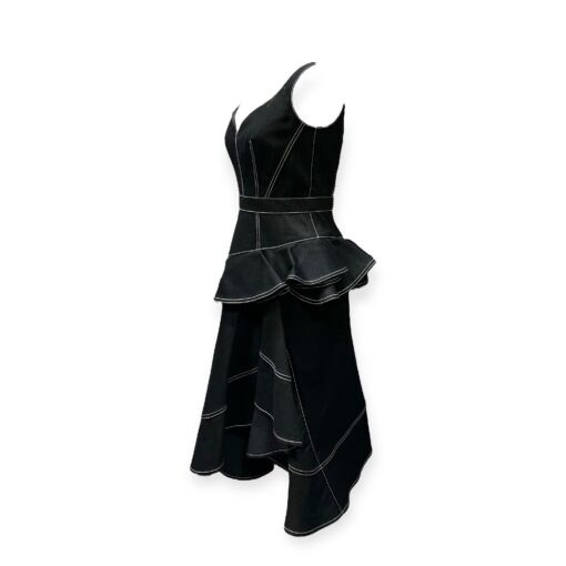 Alexander McQueen Denim Ruffle Dress in Black | Size 46 4