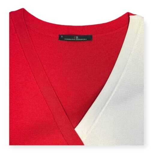 Carolina Herrera Knit Dress in Red & White | Size Small 8