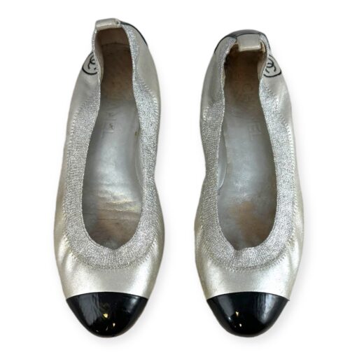 Chanel Cap Toe Flats in Silver & Black | Size 39.5 4