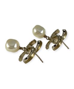 Chanel CC Pearl Drop Earrings in Gold 8