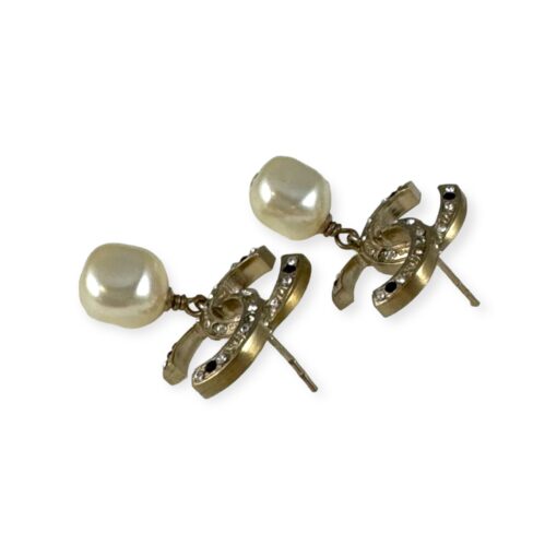 Chanel CC Pearl Drop Earrings in Gold 2