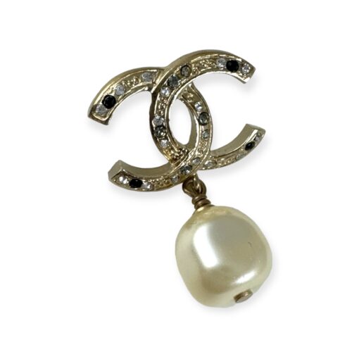 Chanel CC Pearl Drop Earrings in Gold 3