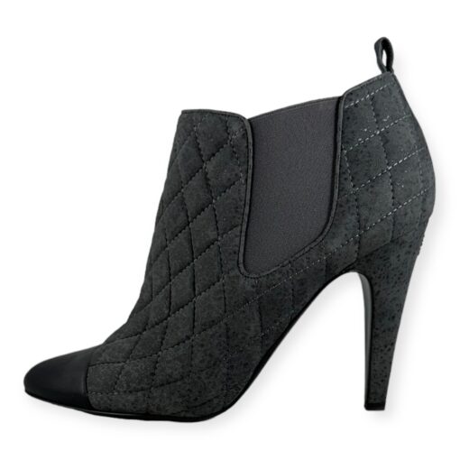 Chanel Quilted Cap Toe Booties in Gray | Size 41.5 1