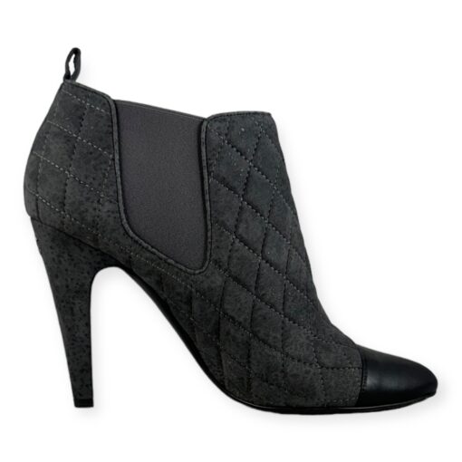 Chanel Quilted Cap Toe Booties in Gray | Size 41.5 2