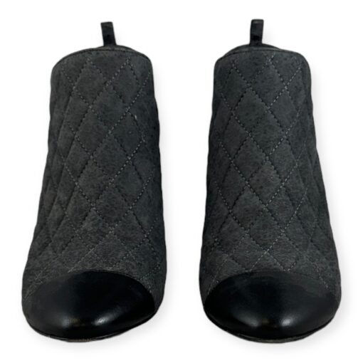 Chanel Quilted Cap Toe Booties in Gray | Size 41.5 3