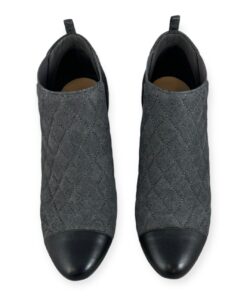 Chanel Quilted Cap Toe Booties in Gray | Size 41.5 10