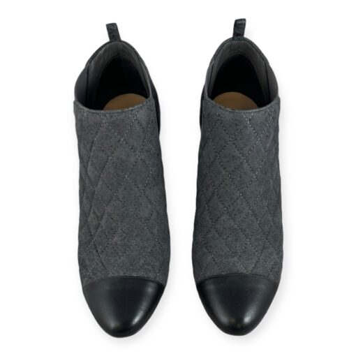 Chanel Quilted Cap Toe Booties in Gray | Size 41.5 4