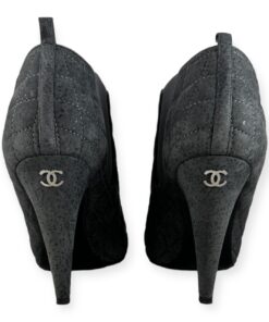Chanel Quilted Cap Toe Booties in Gray | Size 41.5 11