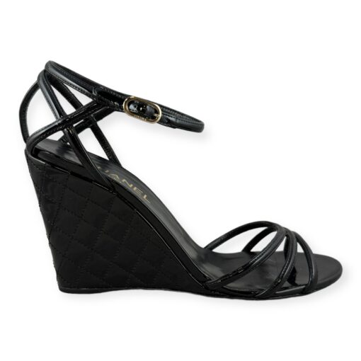 Chanel Quilted Wedge Sandals in Black | Size 41 2