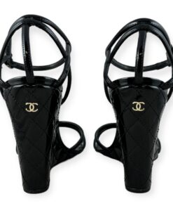 Chanel Quilted Wedge Sandals in Black | Size 41 11
