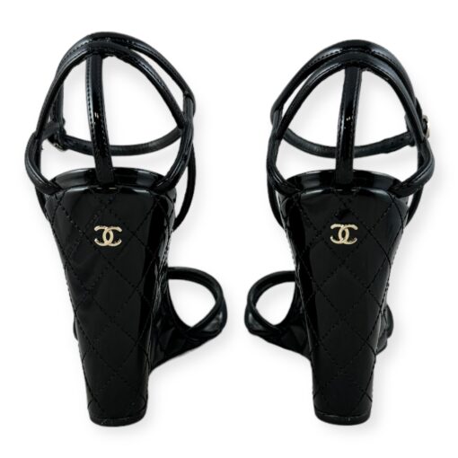 Chanel Quilted Wedge Sandals in Black | Size 41 5