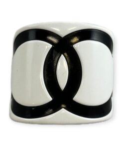 Chanel Resin CC Cuff in White & Black | Size Small 6