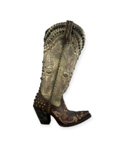 Double D Ranch Studded Cowboy Boots in Brown | Size 6 7