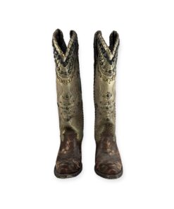 Double D Ranch Studded Cowboy Boots in Brown | Size 6 8