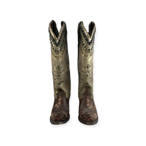 Double D Ranch Studded Cowboy Boots in Brown | Size 6 3