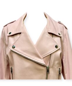Escada Leather Moto Jacket in Pink | Size Large 10