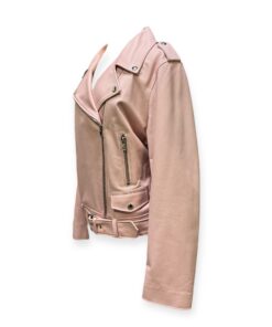 Escada Leather Moto Jacket in Pink | Size Large 11