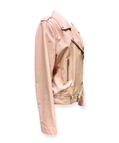 Escada Leather Moto Jacket in Pink | Size Large 12