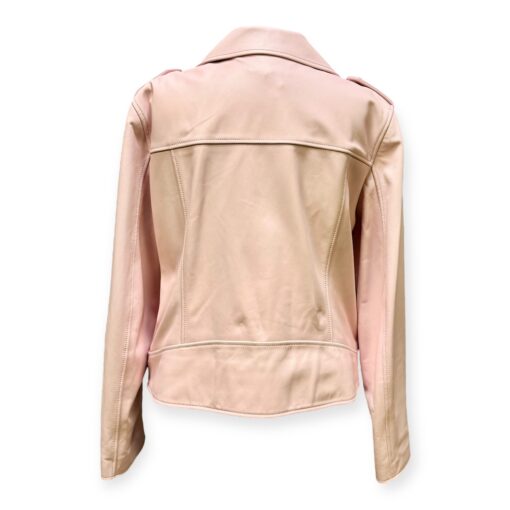 Escada Leather Moto Jacket in Pink | Size Large 6