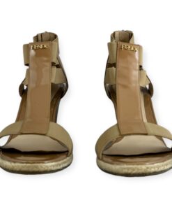 Fendi Patent Espadrille Sandals in Nude | Size 40.5 9