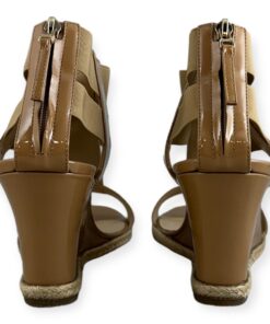 Fendi Patent Espadrille Sandals in Nude | Size 40.5 11