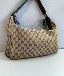 Gucci GG Web Hobo Bag in Brown