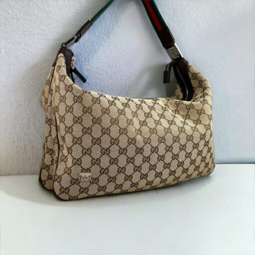 Gucci GG Web Hobo Bag in Brown