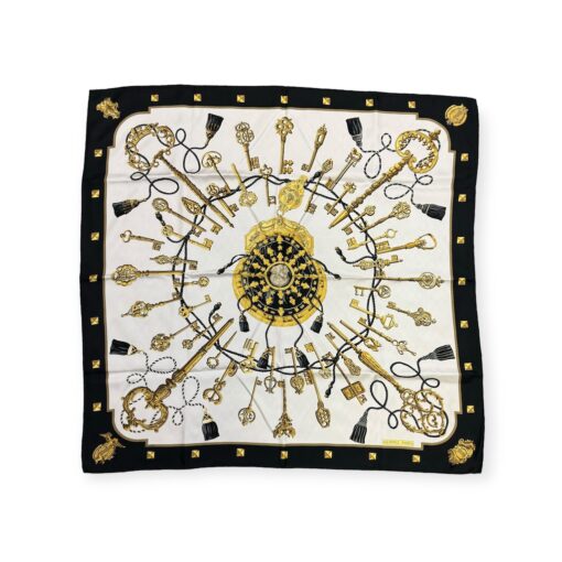 Hermes Les Cles Scarf in Black & Gold 1