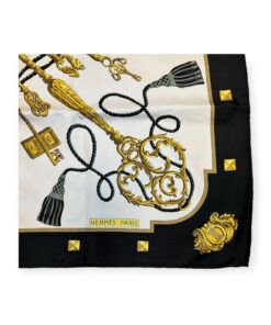 Hermes Les Cles Scarf in Black & Gold 7