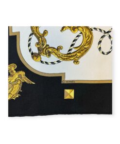 Hermes Les Cles Scarf in Black & Gold 8