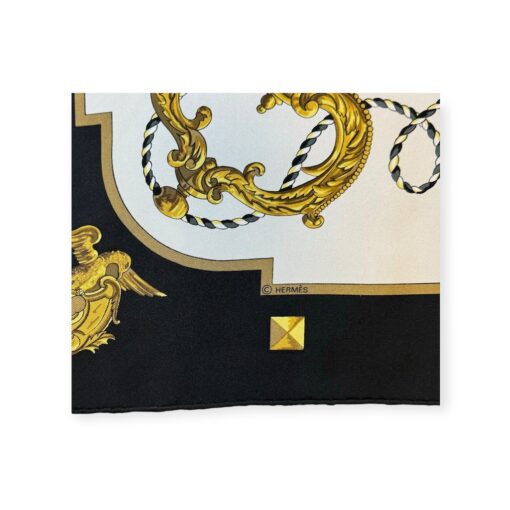Hermes Les Cles Scarf in Black & Gold 3