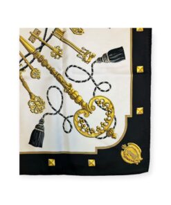 Hermes Les Cles Scarf in Black & Gold 9