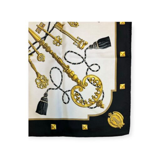 Hermes Les Cles Scarf in Black & Gold 4