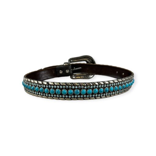 Kippys Turquoise Studded Belt in Brown | Size 80/32 3
