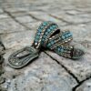 Kippys Turquoise Studded Belt in Brown | Size 80/32 21