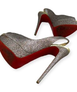 Christian Louboutin Lady Peep Glitter Slingback Sandals | Size 40 10