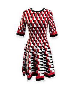 Oscar De La Renta Knit Geo Dress in Red | Size 6 8
