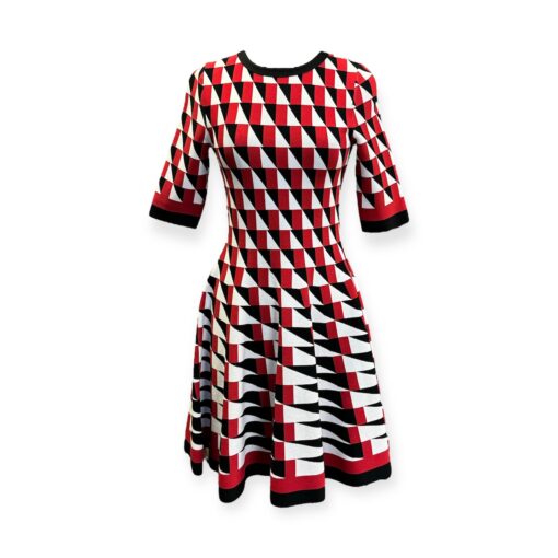 Oscar De La Renta Knit Geo Dress in Red | Size 6 1