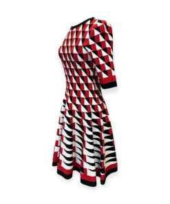 Oscar De La Renta Knit Geo Dress in Red | Size 6 10