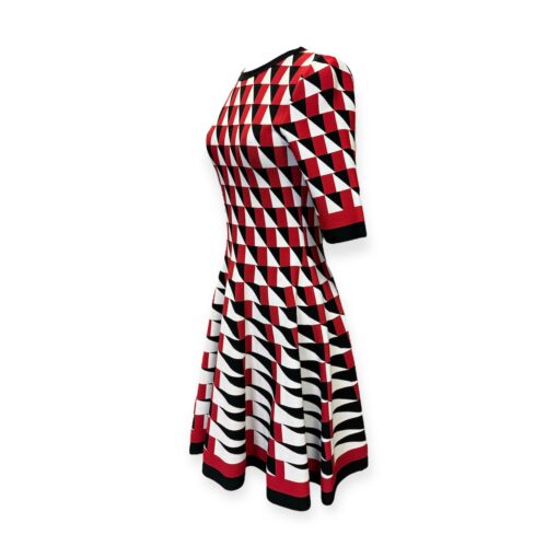 Oscar De La Renta Knit Geo Dress in Red | Size 6 3