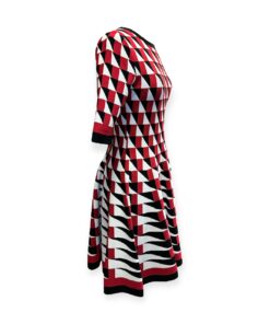 Oscar De La Renta Knit Geo Dress in Red | Size 6 11