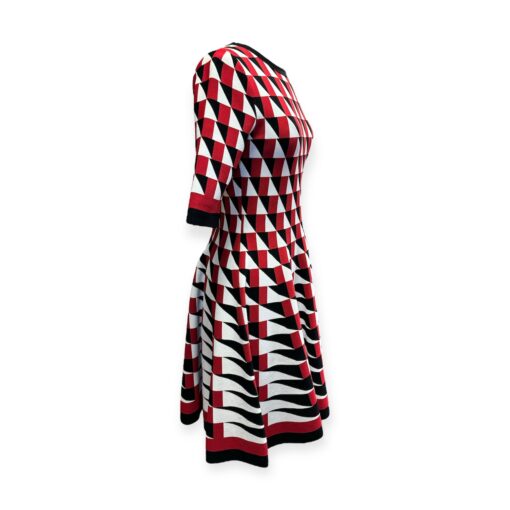 Oscar De La Renta Knit Geo Dress in Red | Size 6 4