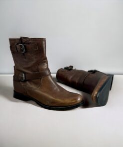 Prada Distressed Buckle Boots in Brown | Size 40
