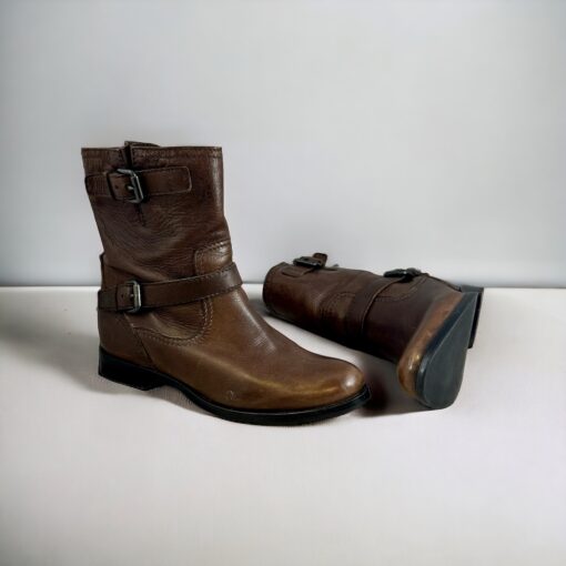 Prada Distressed Buckle Boots in Brown | Size 40