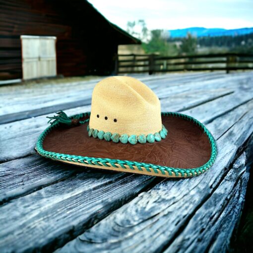 Red Star Riggings Turquoise Embellished Western Hat | Size 6 7/8