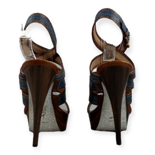 Rene Caovilla Snake Crystal Sandals in Blue & Copper | Size 38.5 5